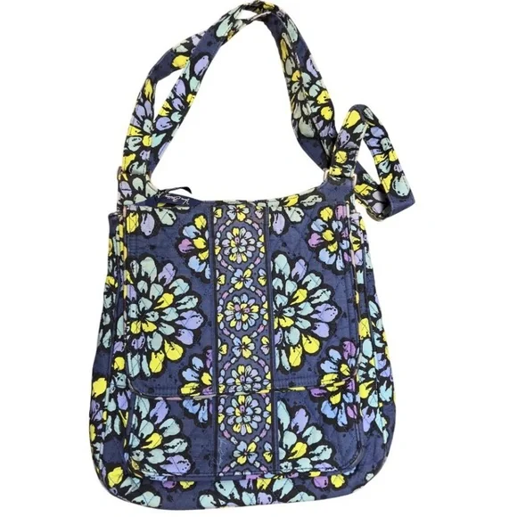 Vera Bradley Crossbody MAILBAG ~ Indigo Pop ~ Pockets ~ Top Flap ~ Ex. Cond. - Picture 2 of 8